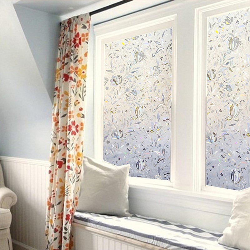 LEMON CLOUD Window Film, Decorative Window Privacy Film, 3D Stained