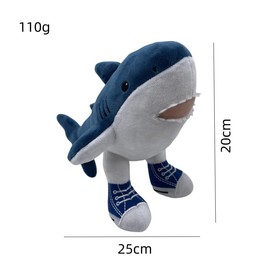 Italian Brain Red Plush Toy, Cute Tralalero Tralala Plush Toy, Soft Tun Tung Tung Sahur Plush Dolls, Italian Brain Red Shark Plush Figure, Plush Toys for Kids Boys (Two Foot Shark)