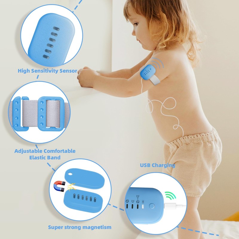 Bed Wetting Alarm for Boys and Girls - USB Rechargeable,