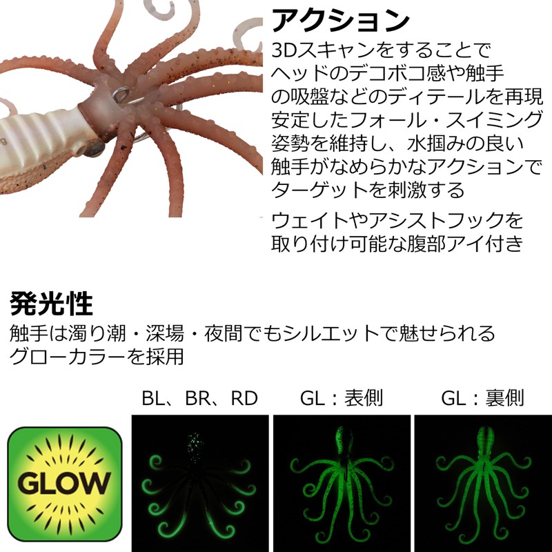 Savage Gear 3D Octopus 120G Glow Monster Jig