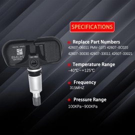 KOONDHEEND OEM 5X 42607-33021 TPMS PMV-107J For Toyota Lexus TIRE PRESSURE MONITOR SENSOR