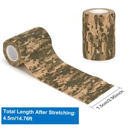 SEADESKY 6Pcs Camo Tape Camouflage Self Adhesive Wrap Cohesive Bandage 3” x 5 Yards, Sport Self Adherent Wrap Camo Wrap Form for Gun Outdoor Military Hunting Camera Grip Protective Tape (ACU Camo)