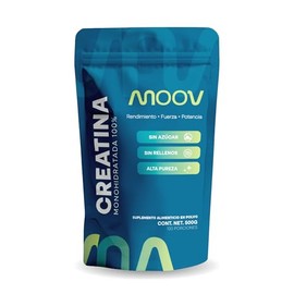 MOOV Creatina Monohidratada 500g | 100 Porciones | Sin Sabor | Alta Pureza | Fuerza y Recuperación Muscular | Suplemento deportivo