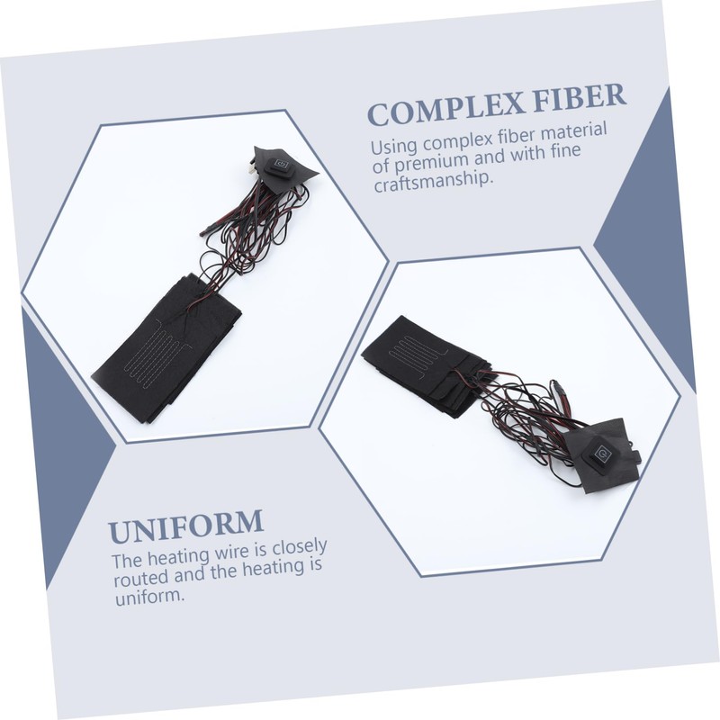 SAFIGLE 1set Electric Heated Pad for Clothing Complex Fiber Heating