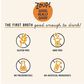 Savory Broth by Zoup! Vegan, Gluten Free, Non GMO, Low Calories Veggie Broth - Great for Stock, Bouillon, Soup Base or in Gravy - 6-Pack (32 oz)