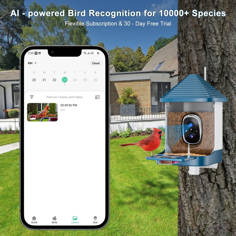 Bird Feeder with Camera, Smart AI Bird Identification & Solar