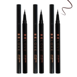 (3 pcs) Be Love My Line Pen Eyeliner Brown / Non-smudge Easy Drawing Watercolor Color Brush Pen Type / (3개)비러브 마이라인 펜 아이라이너 브라운 안번지는 이지드로잉 수체화발색 붓펜타입