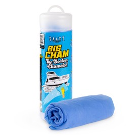 Salty Captain Big Cham Chamois: Ultra-Absorbent, Surface-Safe Drying Cloth for Boats, Jetskis, Cars & More - Durable & Convenient with Storage Case