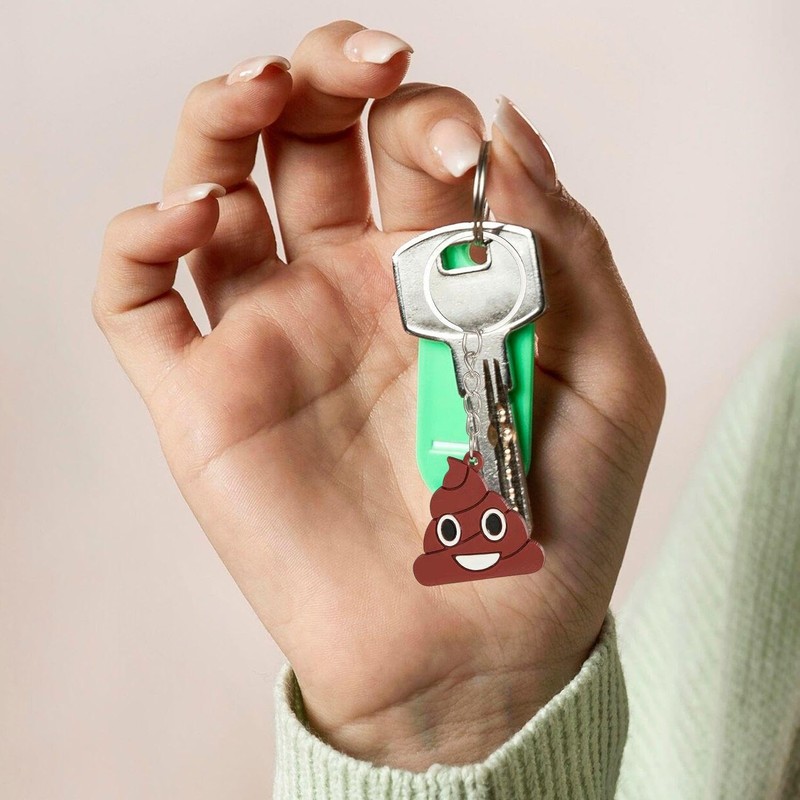 4 Pieces of Poop-Shaped Keychains, Funny Keychains, Creative Keychains, Interesting