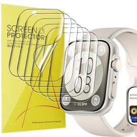 Lamshaw Compatible for Lovouse Smart Watch Screen Protector, [6 Pack] Full Coverage TPU Clear Film Compatible for Lovouse R68 46mm Smart Watch (6 Pack)