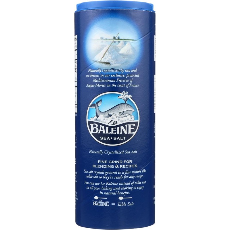 La Baleine, Sea Salt Canister, Fine, 26.5 oz (Pack of