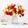 LESING Artificial Fake Flowers with Vase Silk Artificial Roses Wedding