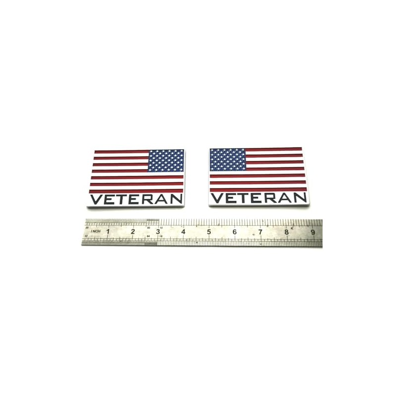 Pair Custom Veteran American Flag Decal Eagle USA Left and