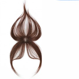 Total Hand Planted Ultra Thin Women's Partial Wig, Top of Head, Hair Piece, Thin Gray Hair Cover, Top Cover, Everyday Use, Mesh Wig (Dark Brown)