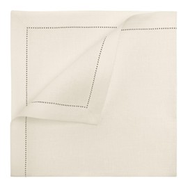 Linen Heart - 100% Ajour Linen Napkin Cream White (47x45cm)