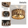 3-Light Rustic Flush Mount Light Fixture, 12.2 Inch Farmhouse Wood