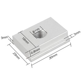 Ericrise 6 Pieces T Slot Nut M6 T-Track Slider Sliding Nuts M6 T Rail Aluminum Alloy Slot Fixing for Screws for Woodworking Tool 30x23x7.8mm