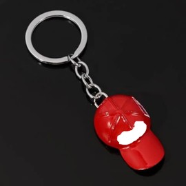 Patriotic Hat Flag Metal Keychain Pack of 3 Small, Baseball Cap Design Keychain with USA Flag, Hat Keychain with Key Ring,