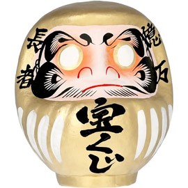 [Shrine Prayed] Lottery Takasaki Daruma Millionaire Height Approximately 15 cm Gold Treasure Horse Racing Casino Gambling Money Luck Money Luck Goods Amulet Takasaki Daruma Dharma (01. Height 0.6
