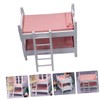 BESPORTBLE Scale Pink Polka Dot Bunk Bed Model Lifelike Mini