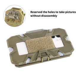 Tactical Vest Folding Plate Carrier Phone Bracket Holder, Universal Chest Phone Mount for Screen Size 4.7"-6.7", for MOLLE System