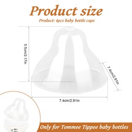 lasuroa 4pcs Baby Bottle Lids Replacement for Tommee Tippee, Leakproof Seal & BPA-Free Caps Replacement Designed for 5oz and 9oz Bottles