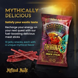 Mythical Meats Original & Humanoid Sampler Pack BUNDLE – 20 Exotic Game and Beef Snack Sticks – Dried & Dehydrated Meats Seasoned to Perfection – High Protein Snack Sticks