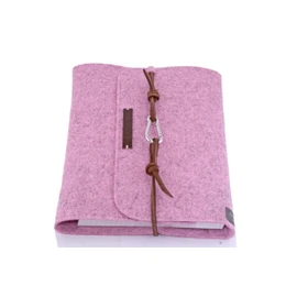 Ringbuch Filz rosa A5 Notizbuch Ringordner PERSONALISIERT Name Kalender Leder Geschenk Abschluss Schule Abitur Ausbildung Studium Karabiner lässig 2,2cm, 2 Ringe