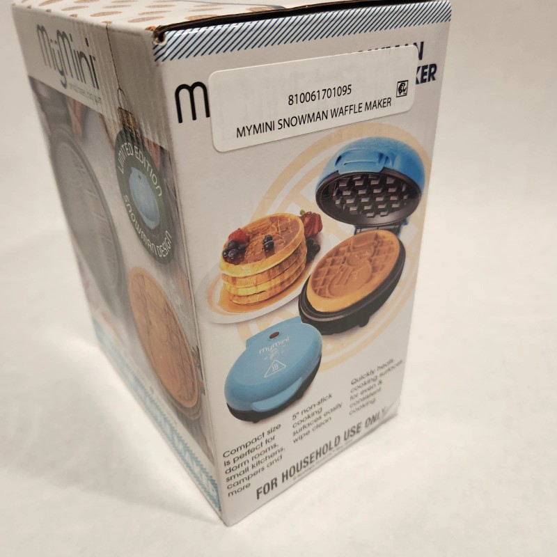 My Mini Waffle Maker New! Limited Edition Snowman. 5” Plate