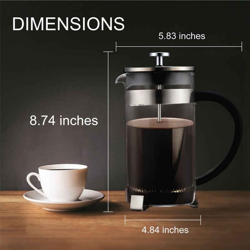 Fino French Press Coffee Maker, Brews Up to 8 Servings,