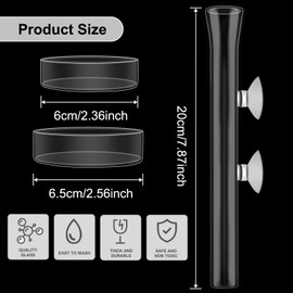 WOOPSOO 3 Pcs Shrimp Feeding Tube and Dish Set Clear Crystal Glass Shrimp Feeder Tube Tray Aquarium Feeder Tube Shrimp Feeding Dish Bowl Suction Cups for Fish Tank Aquarium Feeding Supplies Tools