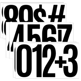 6 Sheets Large Mailbox Numbers Stickers 30PCS Letter and Numbers Stickers Waterproof Letters ffor Crafts Outdoor Sign Wall Mailbox Windows Doors Poster Board, Homes, Businesses, Address Numbers Black