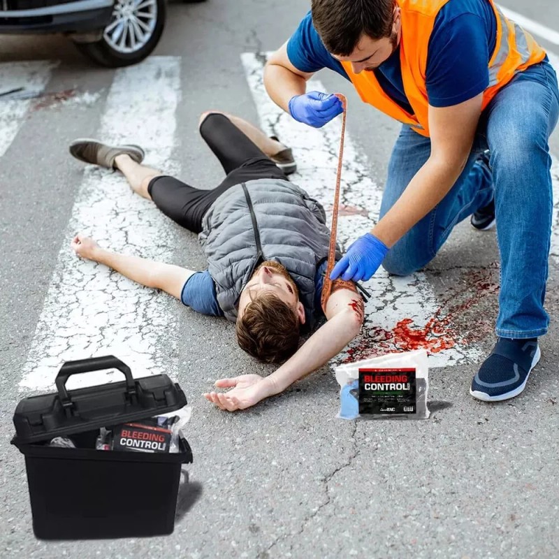 MediTac Bleeding Control First Aid Kit in Plastic Case Emergency