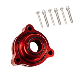 Blow Off Valve Adapter Compatible with Ford Fiesta, Mustang, Fusion, Edge, Escape, Transit, Bronco Fits 1.5L 1.6L 2.0L 2.3L 2.7L EcoBoost Turbo Engines, CNC Aluminum, Red
