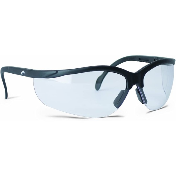 Walker's Sport High-Grade Polycarbonate Lenses Half Frame Soft Rubber Nose Piece Adjustable Safety Shooting Glasses, Clear