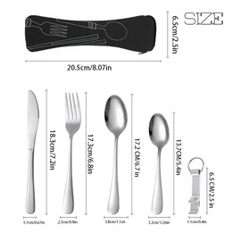 Mnsconkl 4 Person Camping Cutlery Set, Travel Cutlery with Case, Cutlery for Travel, Stainless Steel Cutlery for Outdoor Camping Picnic School