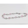 Baobei Women's Heart Anklet 925 Sterling Silver Purple Pink Cubic