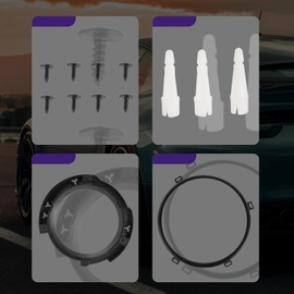 Gallnack 7" Round Headlight Mounting Bracket Ring Compatible with 2007-2018 Jeep Wrangler JK 2PCS Headlight Metal Ring Bracket Black