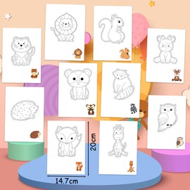 qingmeng Prikelnadeln Set Children, Prickling Set Children from 3, Prikelnadel Set Children 3 Years with 2 Prickling Felt, 2 Needles 10 Embroidery Pictures, Craft Items for Children Use Under Parental