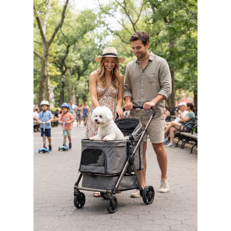 Lightweight Pet Stroller for Dogs & Cats, 7kg Capacity
