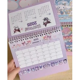 Sanrio Kuromi 2025 Super Cute Mini Desk Calendar With Stickers