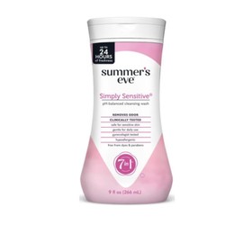 Summer's Eve Simply Sensitive Cleansing Wash for Sensitive Skin 9 oz (Pack of 2)