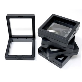 yueton 5Pcs Floating Display Box 3D Suspension Box Jewelry Storage Box Dust and Moisture-Proof PE Film Transparent Storage Box for Earrings Bracelet Necklace Jewelry Lipstick Medal Samples