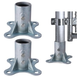HOOBBS Chain Link Fence Post 2 1/2" Floor Flange, Pipe Flange Galvanized Fence Post (2)