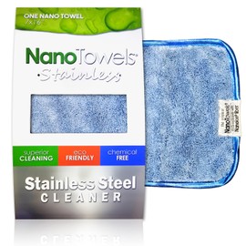Nano Towels Stainless Steel Cleaner | The Amazing Chemical Free Stainless Steel Cleaning Reusable Wipe Cloth | Kid & Pet Safe | Nano Blue 7x16 (1 pc)