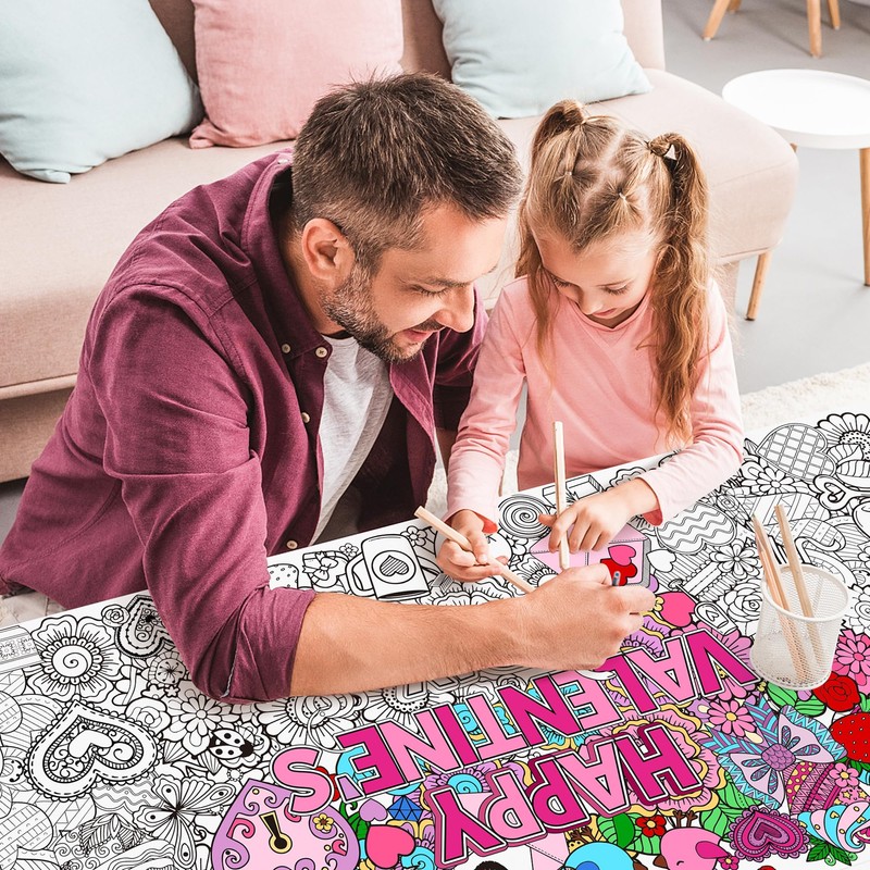 BZaber Jumbo Valentine Mandala Coloring Poster