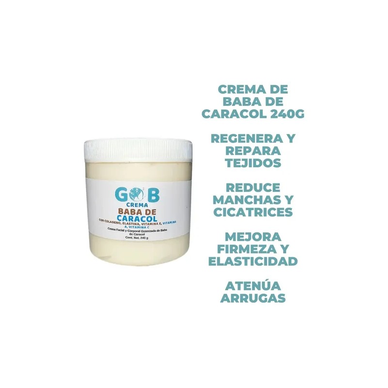 Gob crema ozonizada baba de caracol 240 g regenera todo