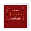 Second Ave Fiancee Red Heart Square Valentine's Day Greetings Card