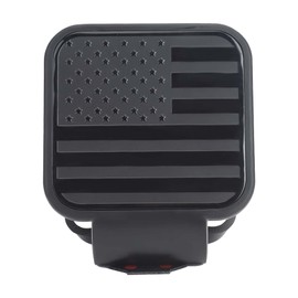 Trailer Hitch Cover with American Flag Fits for 2" Receivers, Car Exterior Accessories,Universal Hitch Stopper for Most Cars (Black)