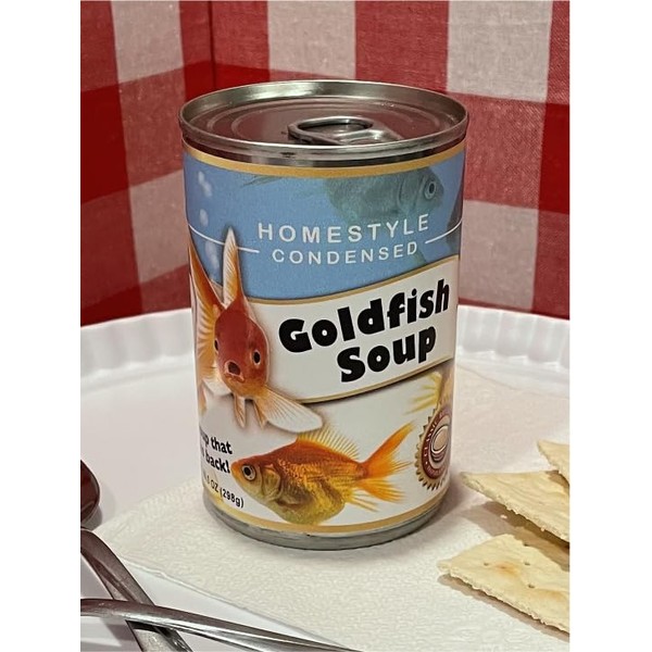 Gag Goldfish Novelty Soup Can Labels - FUNNY Joke Gift